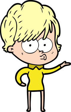 Bir insan tarafından çizilmiş karikatür kadın.