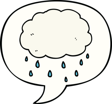 bir insan tarafından çizilmiş konuşma balonlu çizgi film yağmur bulutu