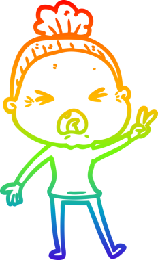 Bir insan tarafından çizilmiş kızgın yaşlı bir kadının çizimi.