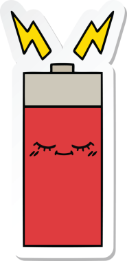 Bir insan tarafından çizilmiş şirin bir karikatür aküsünün çıkartması.