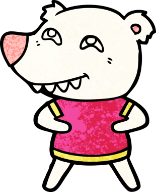 Bir insan tarafından çizilmiş kutup ayısı karikatürü