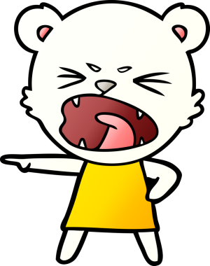 Bir insan tarafından çizilmiş kutup ayısı karikatürü