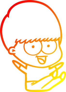 Bir insan tarafından çizilmiş mutlu çizgi film çocuğu çizimi.