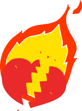 Bir insan tarafından çizilmiş düz renkli karikatür.