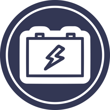 Bir insan tarafından çizilmiş endüstriyel pil simgesi