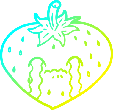 Bir insan tarafından çizilmiş bir çileğin soğuk gradyan çizimi