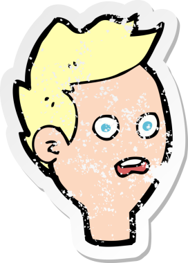 Bir insan tarafından çizilmiş bir karikatürün gerilimli çıkartması.