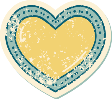 Bir insan tarafından çizilmiş bir kalbin sembolik dövmesi.