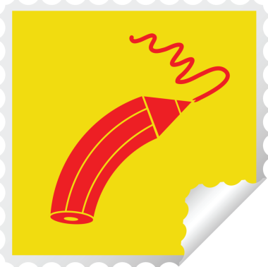 Bir insan tarafından çizilmiş bir çizgi kare soyma etiketi.