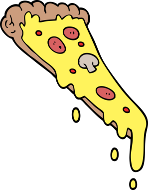 bir insan tarafından çizilmiş karalama pizza dilimi