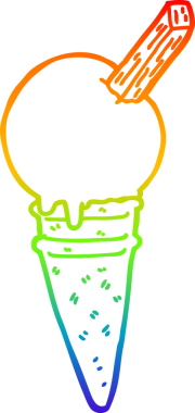 gökkuşağı gradyanı çizimi bir insan tarafından çizilmiş dondurma çizgi filmi