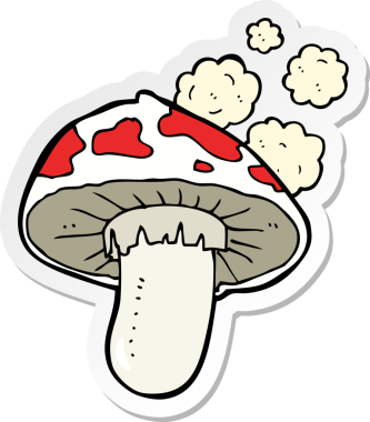 Bir insan tarafından çizilmiş bir mantar yapıştırması.