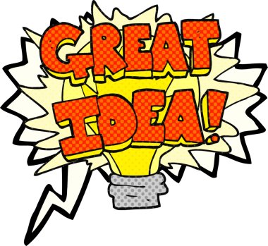 Serbest çizim çizgi roman konuşma balonu karikatürü harika fikir ampul sembolü bir insan tarafından çizilmiş
