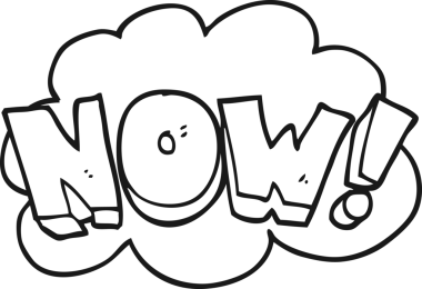 Şimdi bir insan tarafından çizilmiş siyah beyaz bir çizgi film.