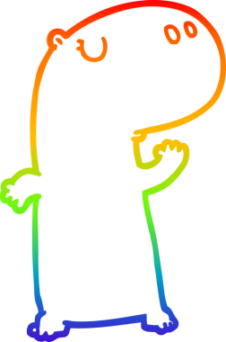 gökkuşağı gradyan çizgi çizimi bir insan tarafından çizilmiş bir hipopotam çizgi