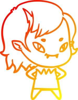 Bir insan tarafından çizilmiş, çizgi film karakteri, arkadaş canlısı vampir kız çizimi.