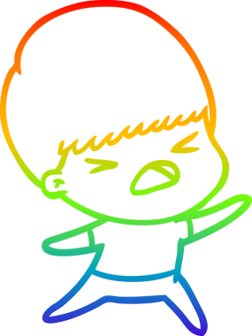 gökkuşağı gradyan çizgi çizimi bir insan tarafından çizilmiş stresli bir adam