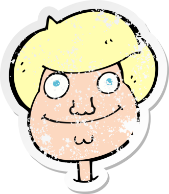 Bir insan tarafından çizilmiş mutlu çocukların yüzlerinin olduğu bir çizgi filmin gerilimli yapıştırması.