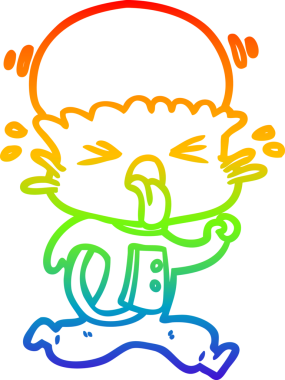 Gökkuşağı gradyanı çizimi bir insan tarafından çizilmiş garip bir uzaylı çizgi filmi.