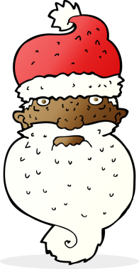 Bir insan tarafından çizilmiş acımasız Noel Baba yüzü.