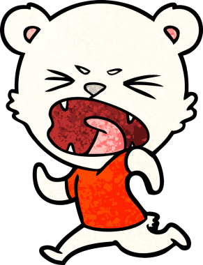 Bir insan tarafından çizilmiş kızgın kutup ayısı çizgi filmi.