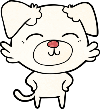 Bir insan tarafından çizilmiş çizgi film köpeği.