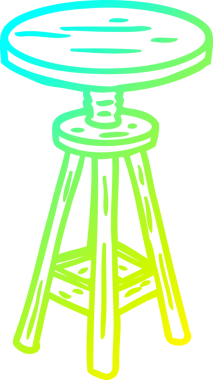 Bir insan tarafından çizilmiş ayarlanabilir bir sanatçı taburesinin soğuk gradyan çizimi