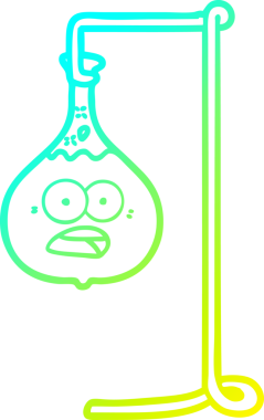 Bir insan tarafından çizilmiş bir karikatür bilim deneyinin soğuk gradyan çizimi