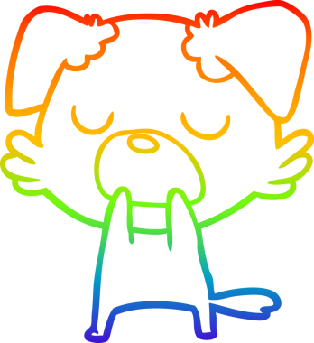 gökkuşağı gradyan çizimi bir insan tarafından çizilmiş bir çizgi köpek