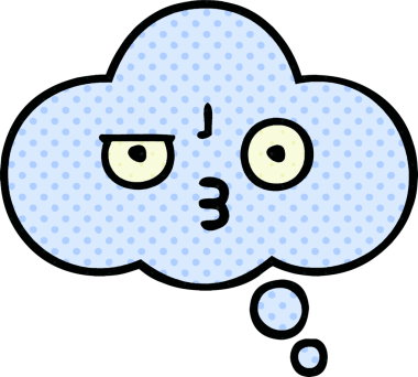 Bir insan tarafından çizilmiş bir düşünce baloncuğunun çizgi roman tarzı