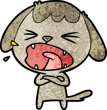 Bir insan tarafından çizilmiş şirin bir çizgi film köpeği.