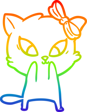 gökkuşağı gradyanı çizimi bir insan tarafından çizilmiş çizgi film kedisi