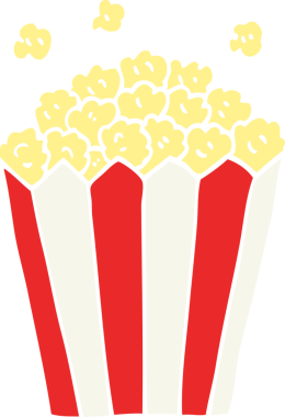 Bir insan tarafından çizilmiş çizgi film patlamış mısırı.