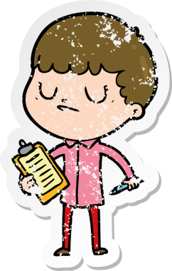 Bir insan tarafından çizilmiş huysuz bir çocuğun sıkıntılı çıkartması.