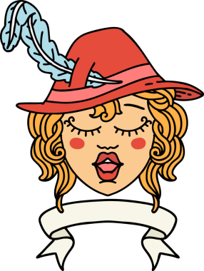 Retro Dövme Tarzı Şarkı söyleyen insan Ozan Karakteri Bir insan tarafından çizilmiş