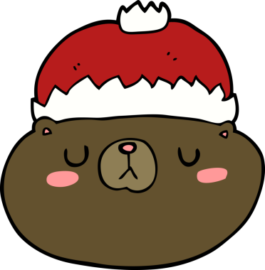 Bir insan tarafından çizilmiş çizgi film Noel Ayısı