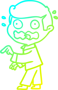 Bir çizgi filmin soğuk gradyan çizimi bir insan tarafından çizilmiş.