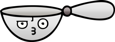 Bir insan tarafından çizilmiş bir kaşığın gölgelenmiş gölgesi.