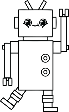 Bir insan tarafından çizilmiş robot çizimi