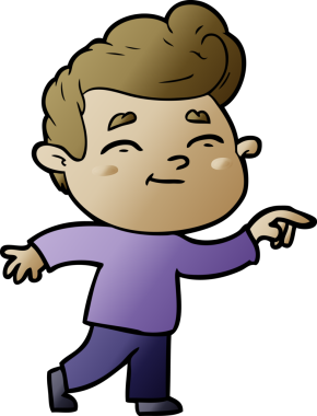 Bir insan tarafından çizilmiş mutlu çizgi film adamı.