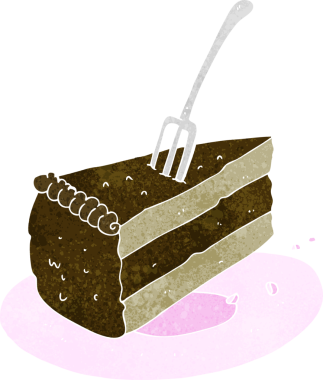 Bir insan tarafından çizilmiş çizgi film pastası.