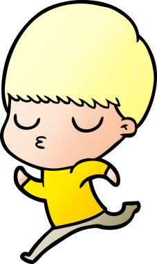 Bir insan tarafından çizilmiş sakin çocuk çizgi filmi.