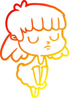 Bir insan tarafından çizilmiş bir çizgi film karakterinin sıcak çizgi çizimi