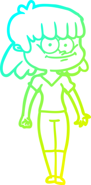 Bir insan tarafından çizilmiş gülümseyen bir karikatür çizimi