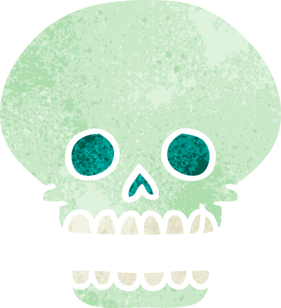 Bir insan tarafından çizilmiş kafatası karalaması.