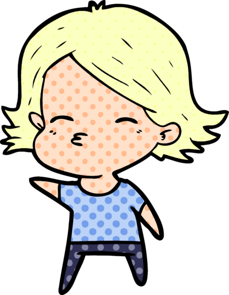 Bir insan tarafından çizilmiş karikatür kadın.