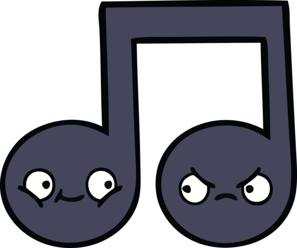 Bir insan tarafından çizilmiş güzel bir nota karikatürü.