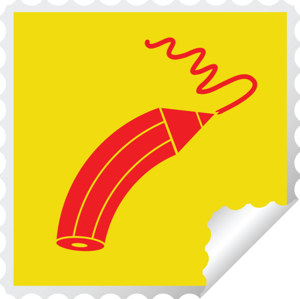 Bir insan tarafından çizilmiş bir çizgi kare soyma etiketi.