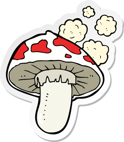 Bir insan tarafından çizilmiş bir mantar yapıştırması.