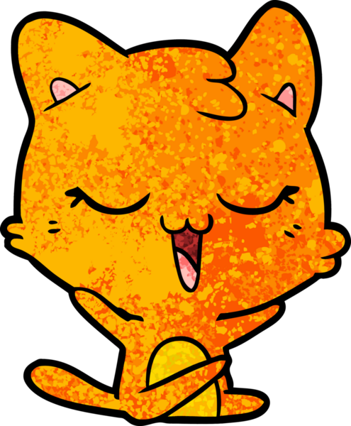 Bir insan tarafından çizilmiş çizgi film kedisi.